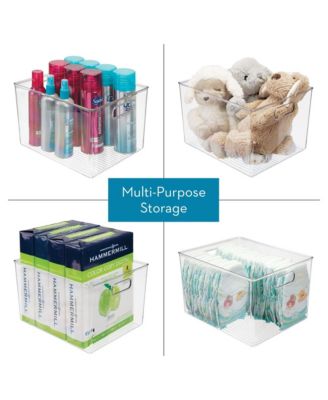 Plastic Storage Bin with Handles - Clear - Made in USA