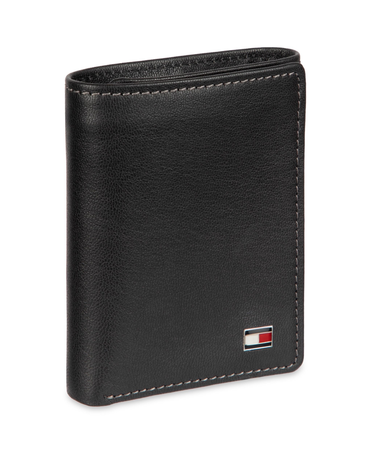 Tommy Hilfiger Men's Hidden Zipper Trifold Rfid Wallet In Black