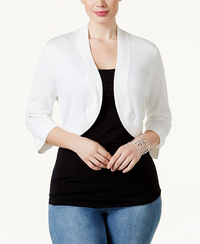 Jessica Howard Plus Size Shrug Cardigan & Reviews Sweaters Women Macy's