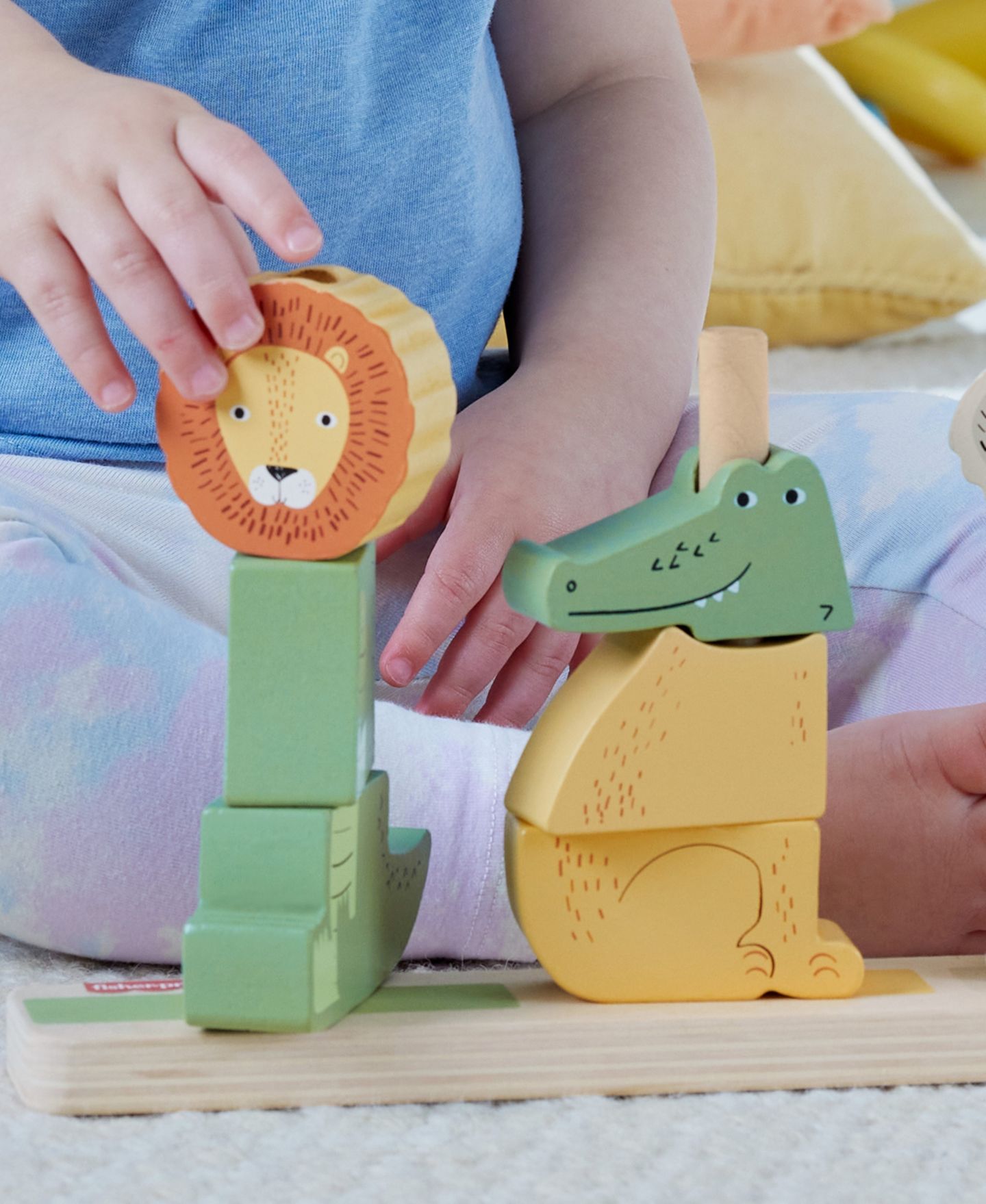 Детская игрушка Fisher Price Wooden Stack and Sort Animals Baby and Toddler Toy, 10 Wood Pieces — фото 5