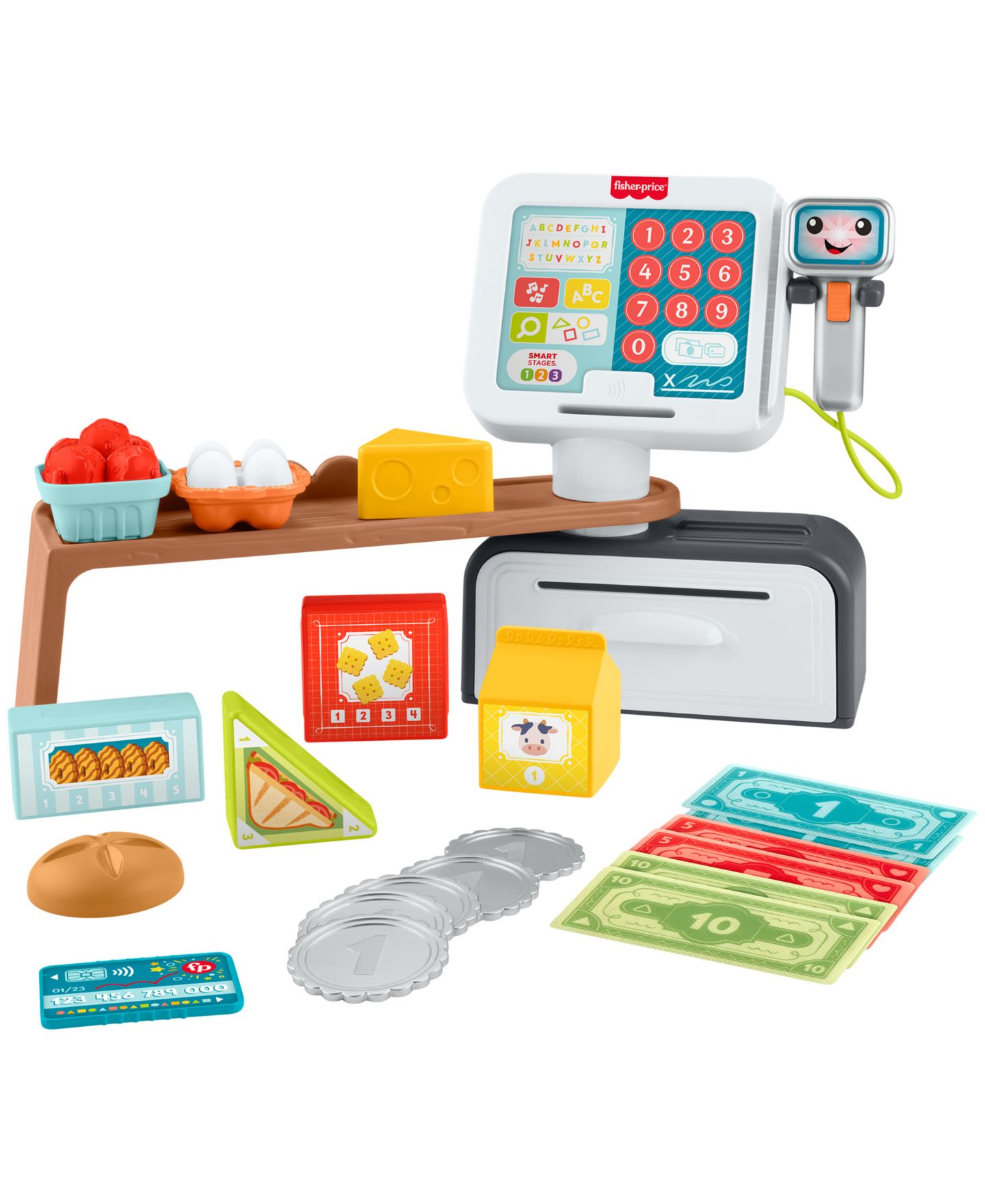 Детские игрушки Fisher Price Count & Shop Electronic 20-Piece Cash Register, Ages 2+ — фото 1