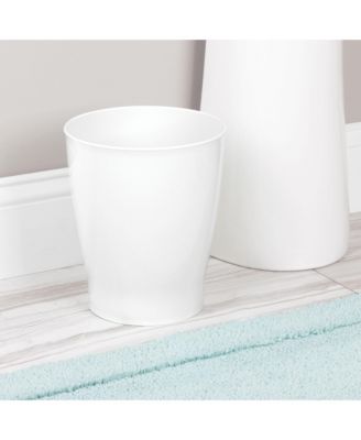 Small Round Plastic Bathroom Trash Can - Set of 4 - White - Made in USA