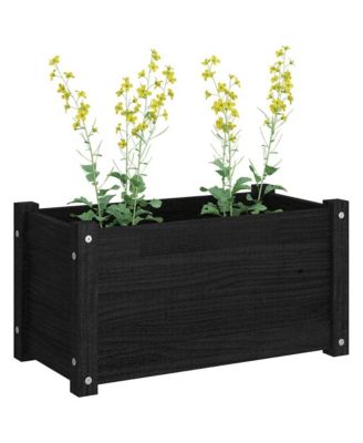 Garden Planter Black Solid pinewood 23.6 x 12.2 x 12.2 in Durable