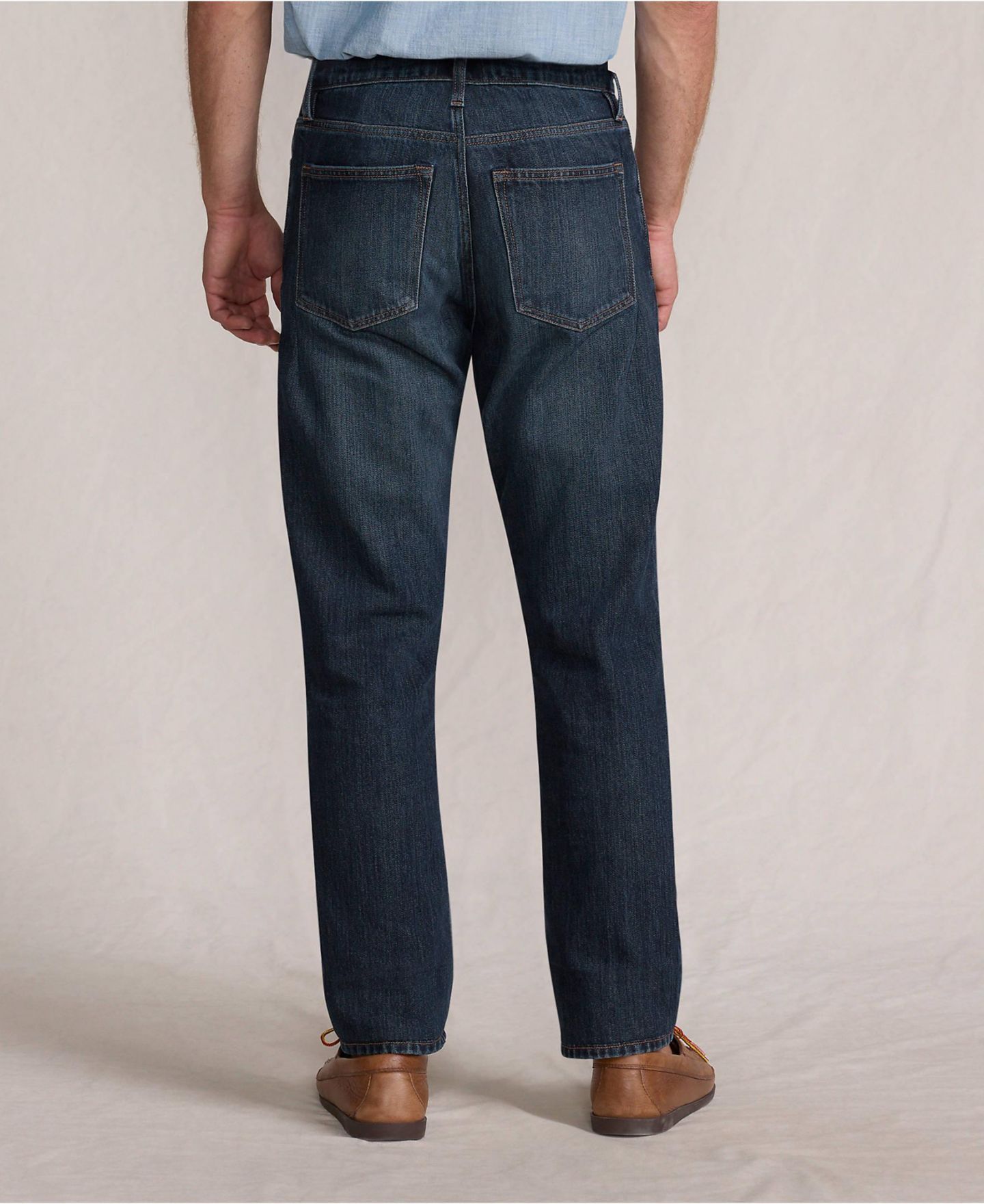 Мужские джинсы Lands' End Rigid Easy Classic Fit Jean, цвет: Тёмный варёный — фото 2