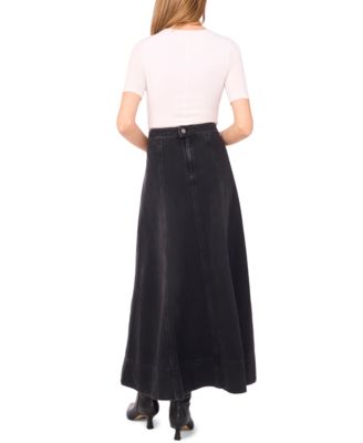 Women's Denim Seamed Maxi Skirt