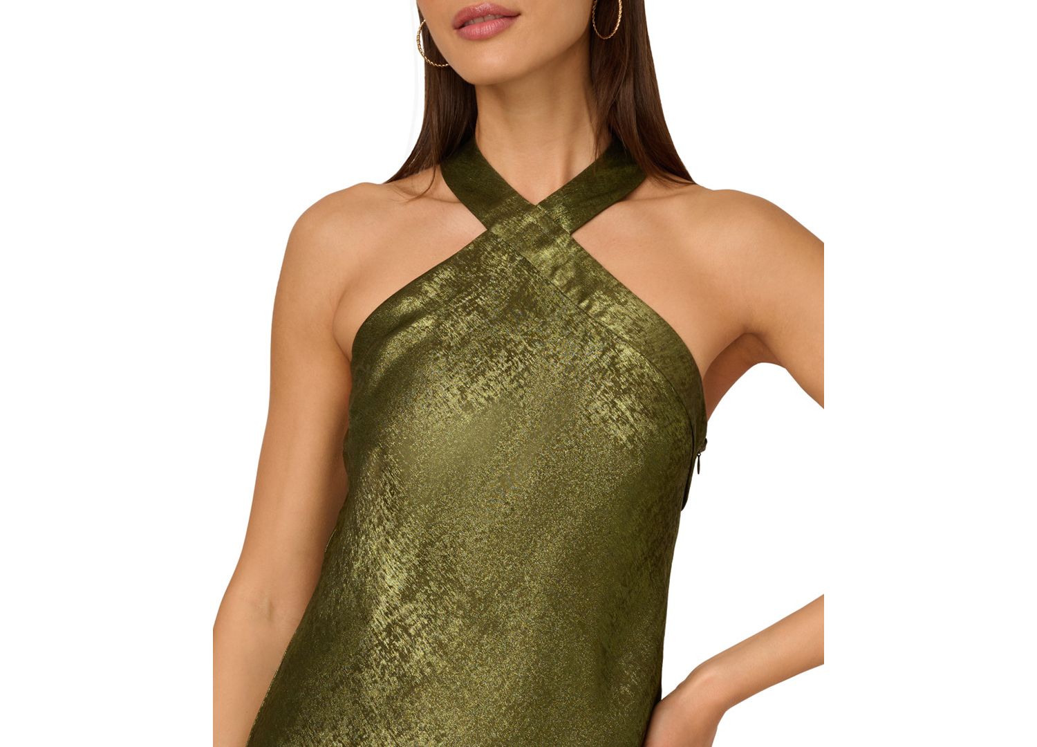 Women's Folied-Chiffon Halter Gown