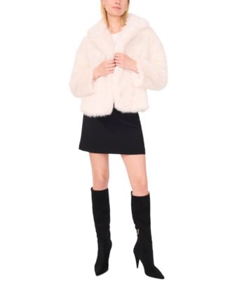 Women's Faux-Fur V-Neck Long Sleeve Jacket