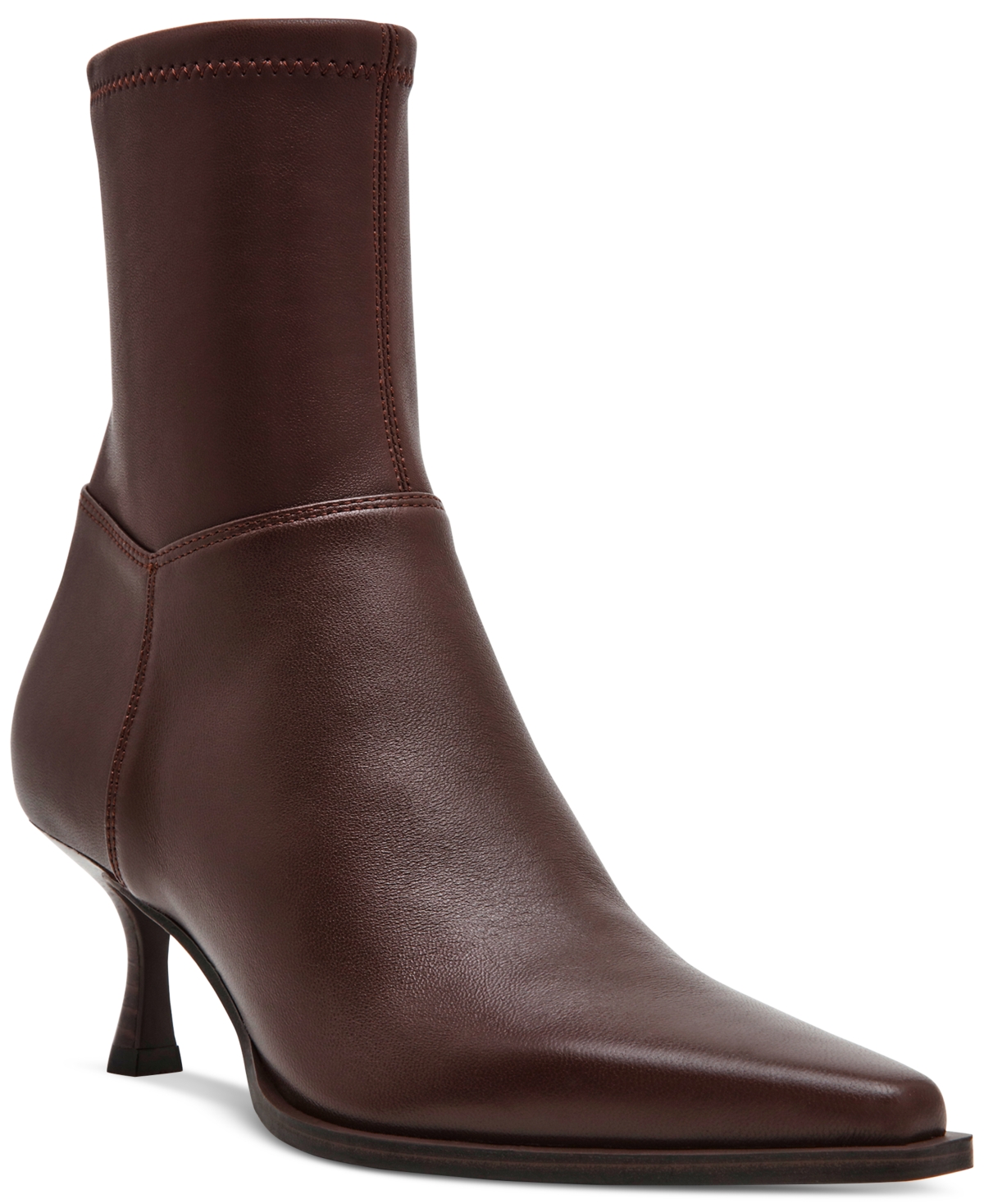 Steve Madden Stasia Kitten-heel Sock Booties In Brown