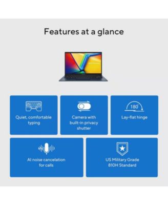 Vivobook Laptop 2025 Ultra Portable Business Computer, 14" FHD Display, 16GB RAM, 1TB Storage (512GB SSD + 500GB Ext), 6-Core Intel i3-1315U, MarxsolAccessory, Win 11 Pro, Lifetime Office 2024