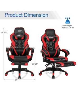 Office Computer Desk Chair Gaming Chair Adjustable Swivel w/Footrest