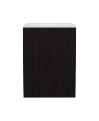 Siena Compact Vanity Cabinet, Single Door, Two Open Side Shelves, Space-Saving Design, Melamine,Bathroom Storage Unit, Natural Oak