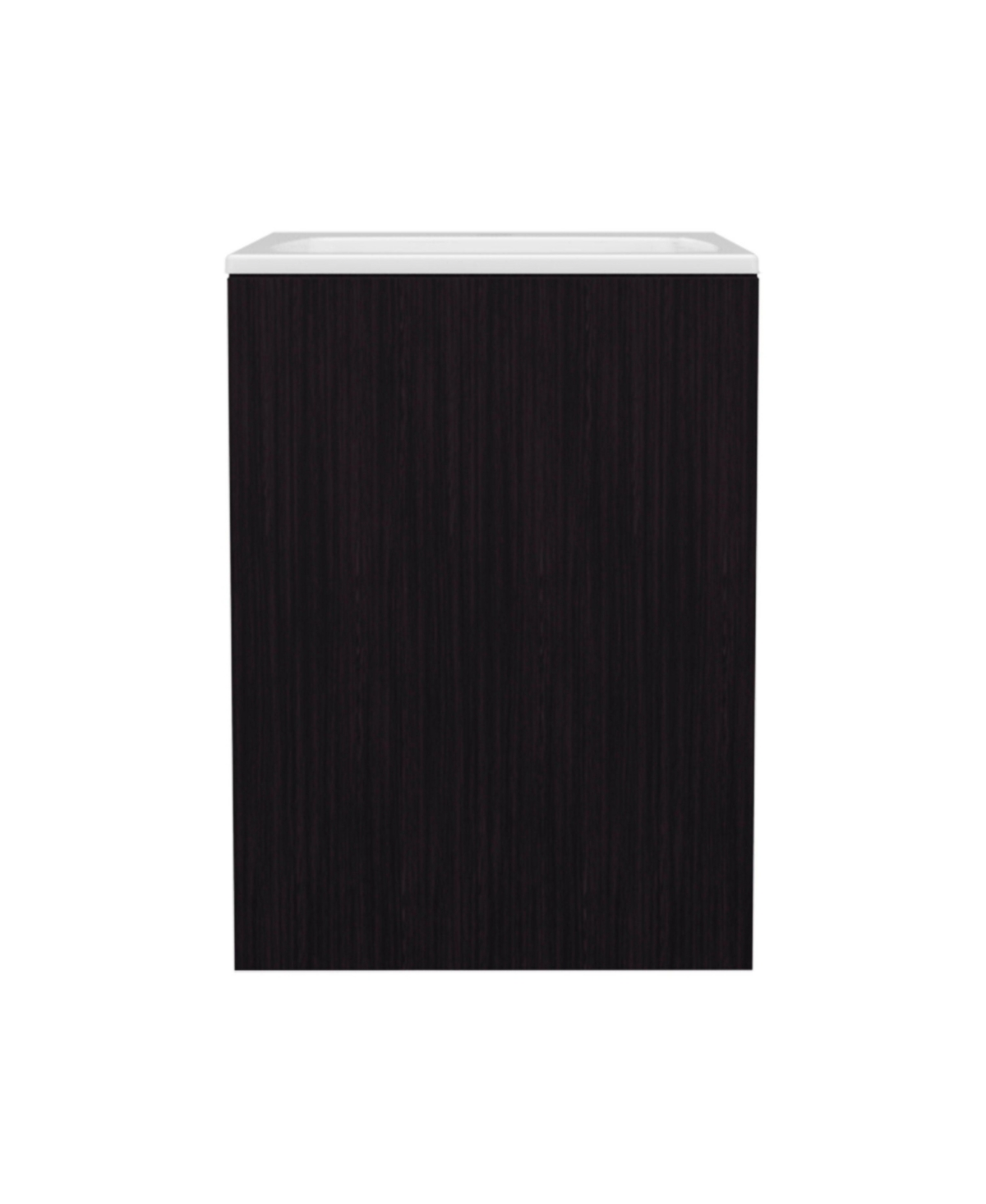 Fm Furniture Siena Compact Vanity Cabinet, Single Door, Two Open Side Shelves, Space-Saving Design, Melamine,Bathroom Storage Unit, Natural Oak