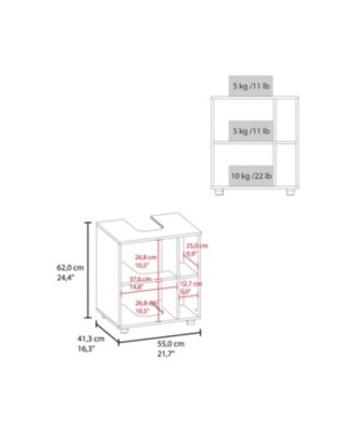Parade 1-Door 5-Compartment Under Pedestal Sink Cabinet with Melamine Finish