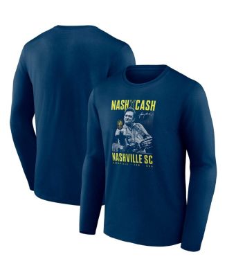 Fanatics - Men's Navy Nashville SC Johnny Cash Finger Long Sleeve T-Shirt