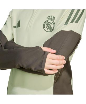 Big Boys and Girls Green Real Madrid 2025/26 Training AEROREADY Quarter-Zip Pullover Sweatshirt