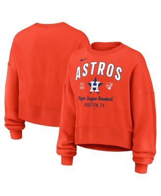 Nike - Women's Orange Houston Astros Oversized High Hip Pullover Sweatshirt