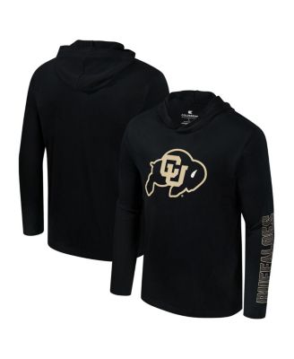 Men's Black Colorado Buffaloes Color Pop Active Blend 2-Hit Long Sleeve Hooded T-Shirt