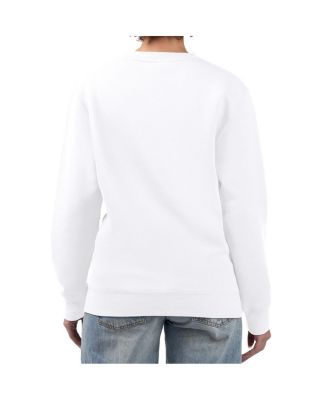 Women's White Buffalo Bills Large Team Graphic Fleece Pullover Sweatshirt