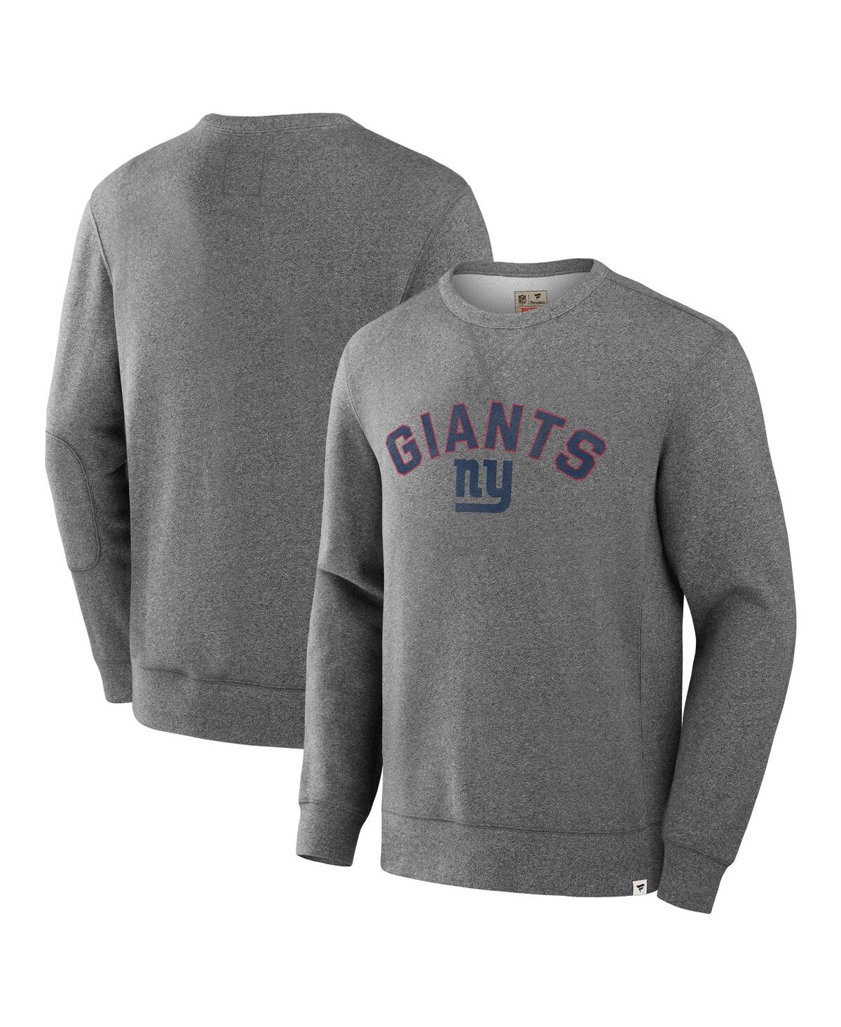 Fanatics Men's Heather Gray New York Giants Loop Terry Pullover Sweatshirt In Gray