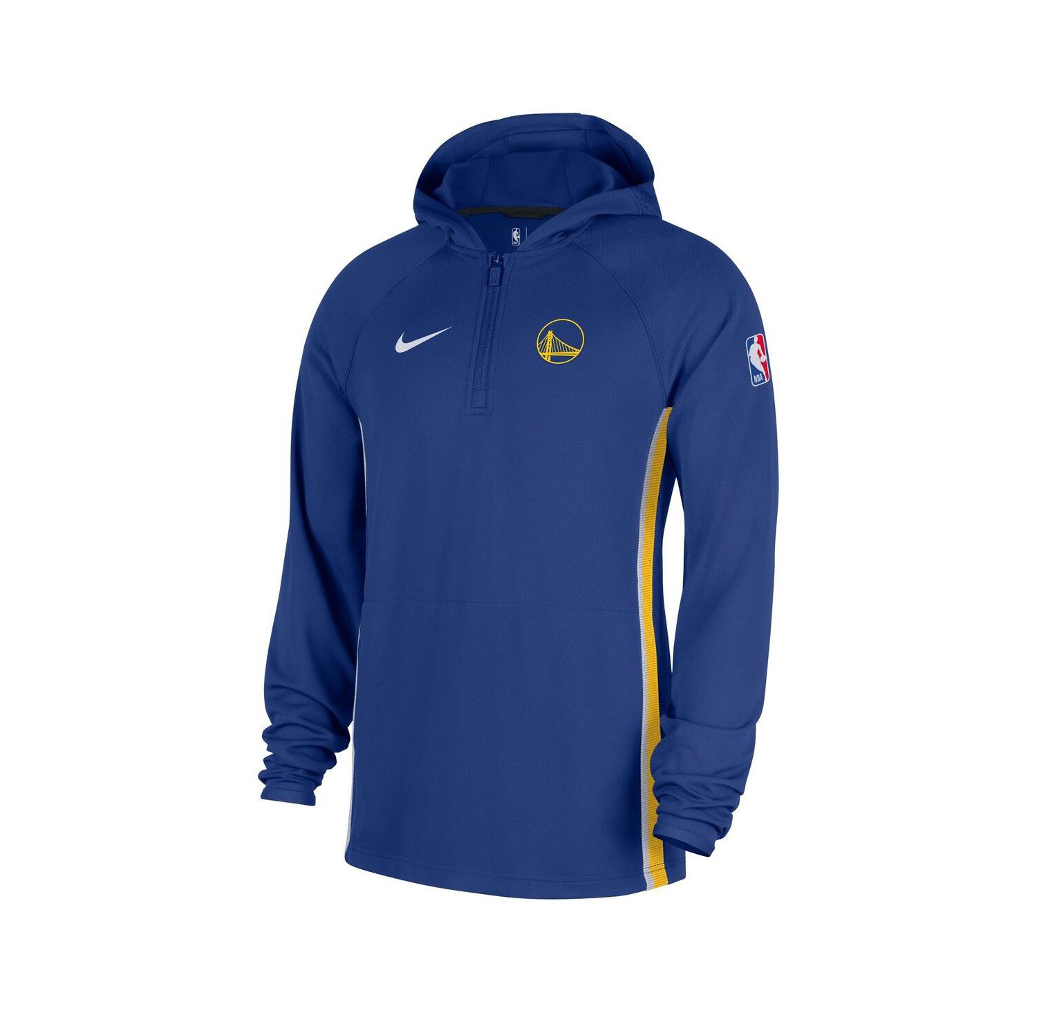 Men's Blue Golden State Warriors Authentic On Court Zone Quarter-Zip Dri-FIT Hoodie Jacket