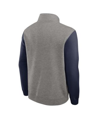 Men's Heather Gray/Navy Penn State Nittany Lions Club Fleece Half-Zip Pullover Sweatshirt