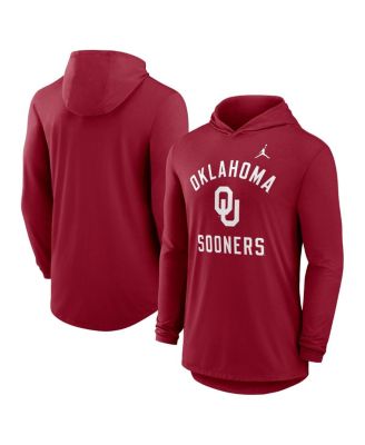 Jordan - Men's Crimson Oklahoma Sooners Classic Arch Tri-Blend Long Sleeve Hoodie T-Shirt