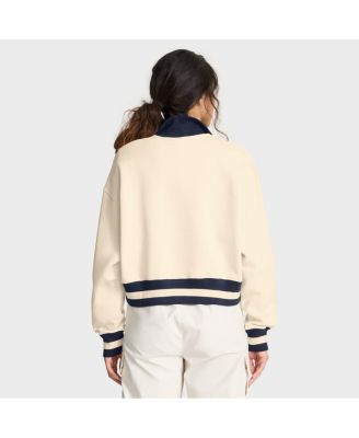 Women's Tan Michigan Wolverines Legacy Half-Zip Sweatshirt