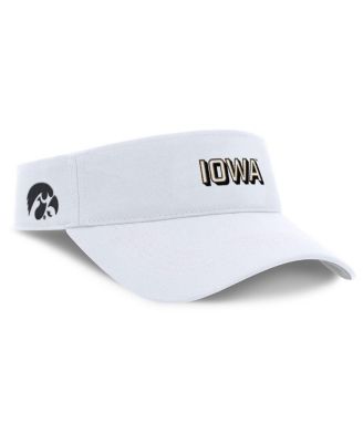 Men's White Iowa Hawkeyes 2025 On-Field Gameday Performance Ace Adjustable Visor Hat