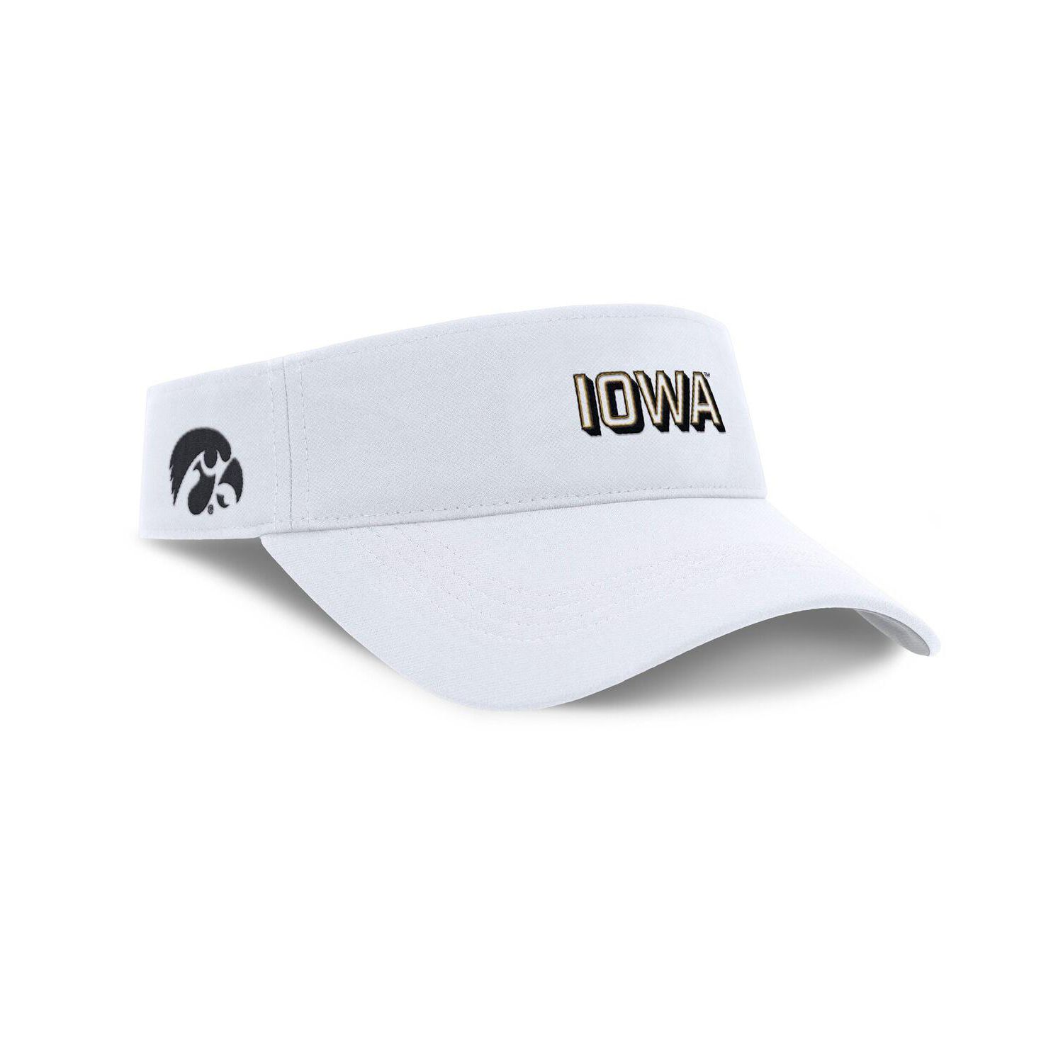 Men's White Iowa Hawkeyes 2025 On-Field Gameday Performance Ace Adjustable Visor Hat