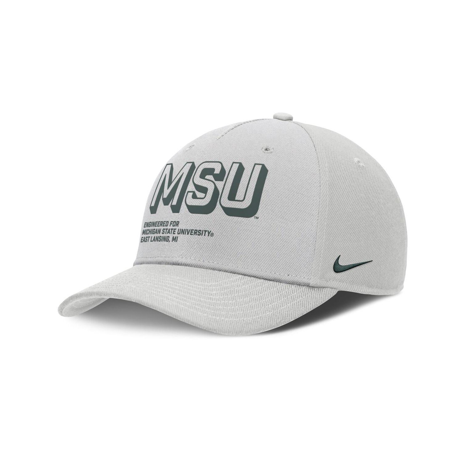 Men's Gray Michigan State Spartans 2025 Sideline Dust Pinched Rise Adjustable Hat