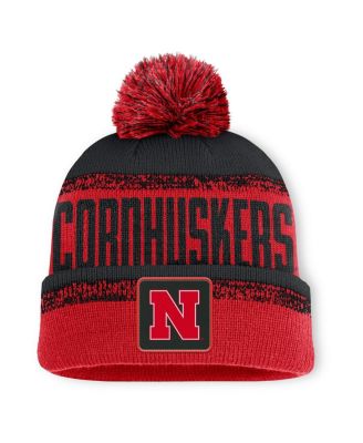 Fanatics - Men's Scarlet/Black Nebraska Huskers Thrive Cuffed with Pom Knit Hat