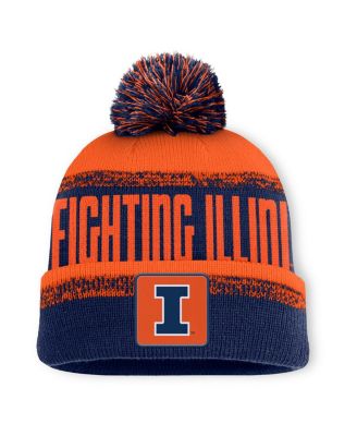 Fanatics - Men's Navy/Orange Illinois Fighting Illini Thrive Cuffed with Pom Knit Hat