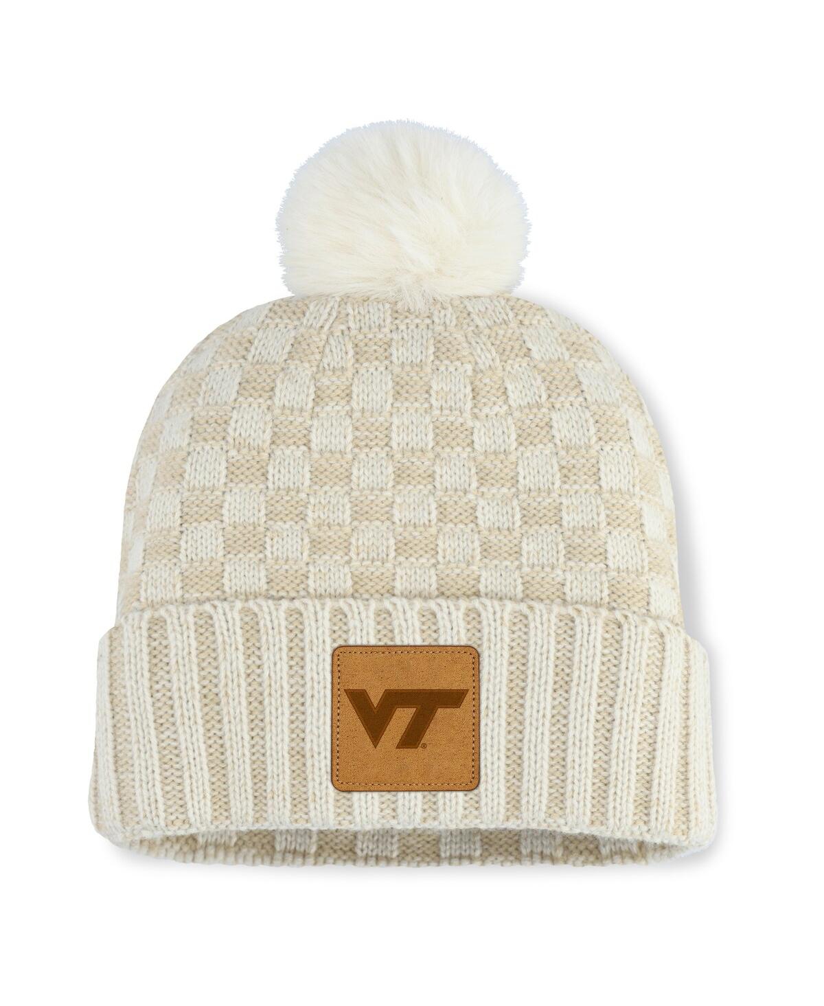 Fanatics Natural Virginia Tech Hokies Blaze Pom Knit Hat In Brown