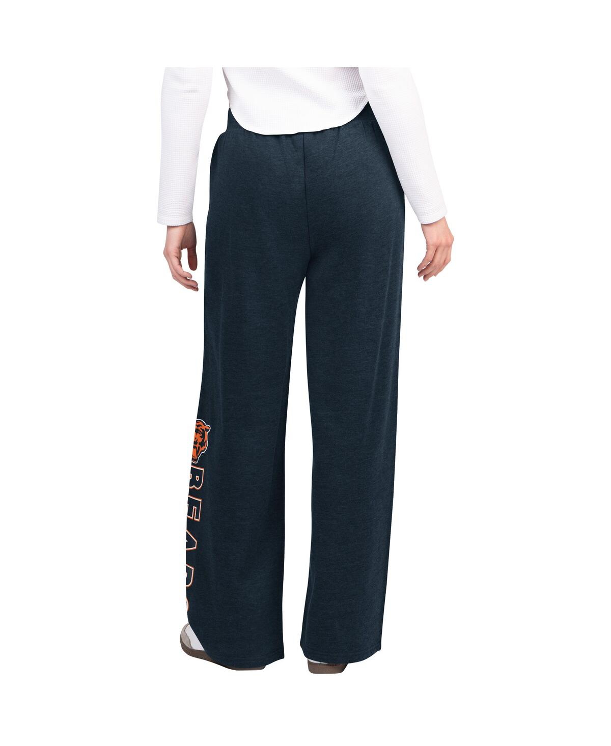 G-iii 4her By Carl Banks Navy Chicago Bears Field Wide Leg Sweatpants In Blue