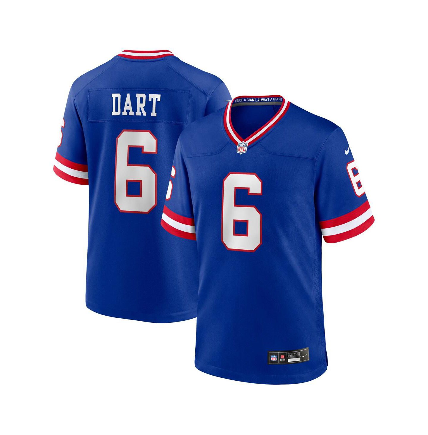 Мужское игровое джерси Nike Jaxson Dart New York Giants Alternate 2 Classic, Royal — фото 1