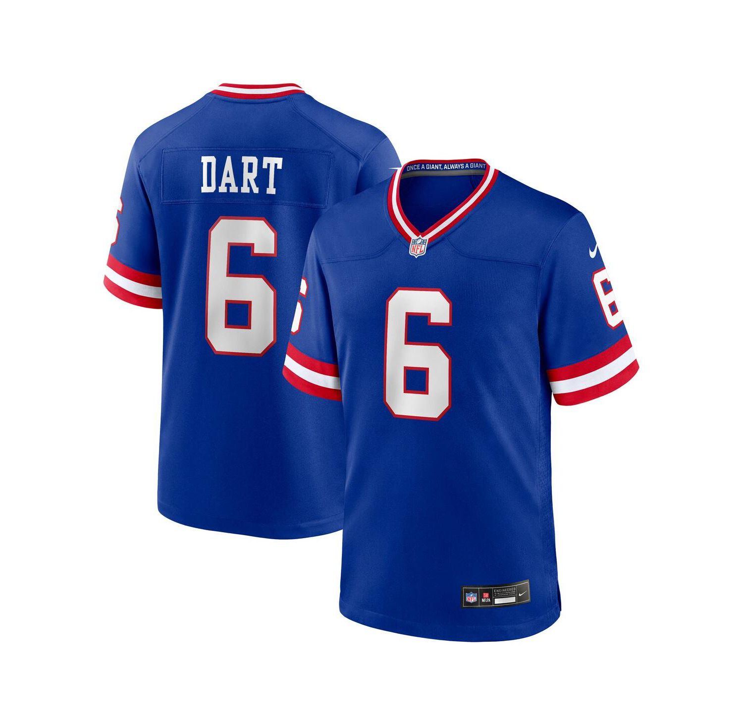 Men's Jaxson Dart Royal New York Giants Alternate 2 Classic Game Jersey