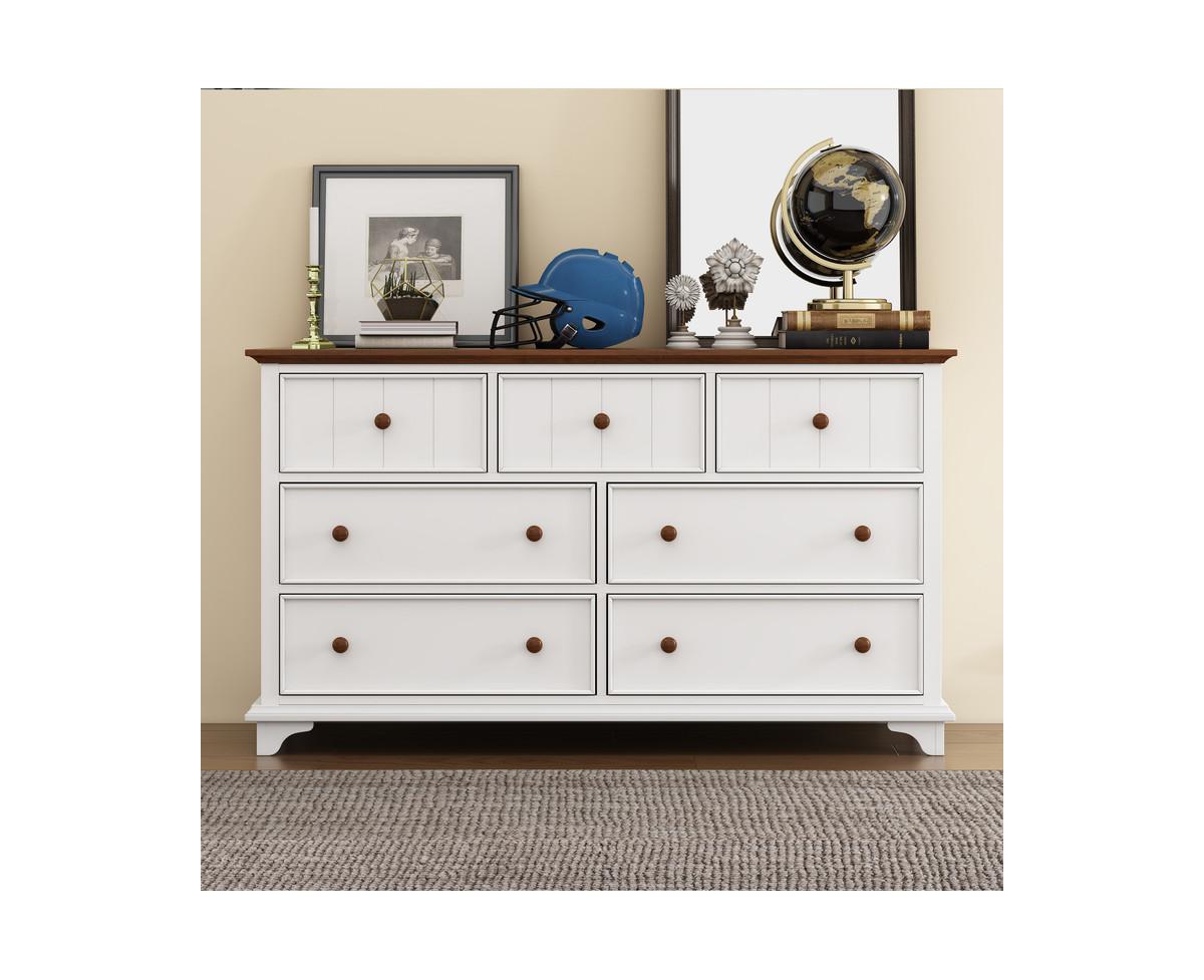 Casainc Wooden Storage Cabinet with 7-Drawer Dresser