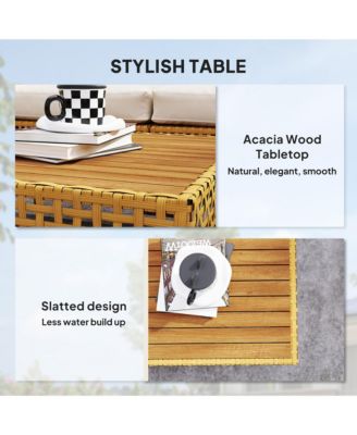 7 Piece Wicker Patio Furniture Set Outdoor Sectional, /