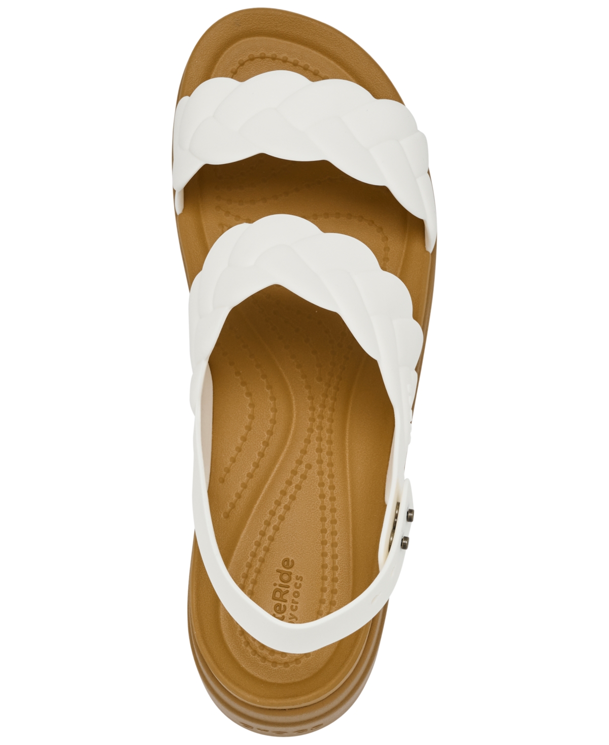 Crocs Women's Brooklyn Woven Low Wedge Sandals From Finish Line In White