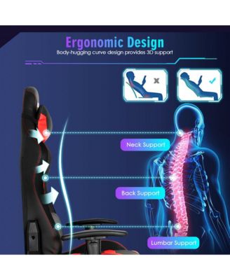 Gaming Chair Adjustable Swivel Computer Chair with LED Lights & Remote