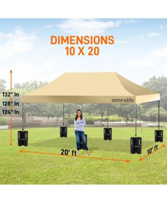 Pop Up Canopy Tent 10x20 - Commercial Instant Shelter Foldable/Collapsible Sun Shade Canopy Pop Up Tent w/Waterproof Tent Top, Portable Carry Bag & Sand Bag - SLGZ20K (Khaki)