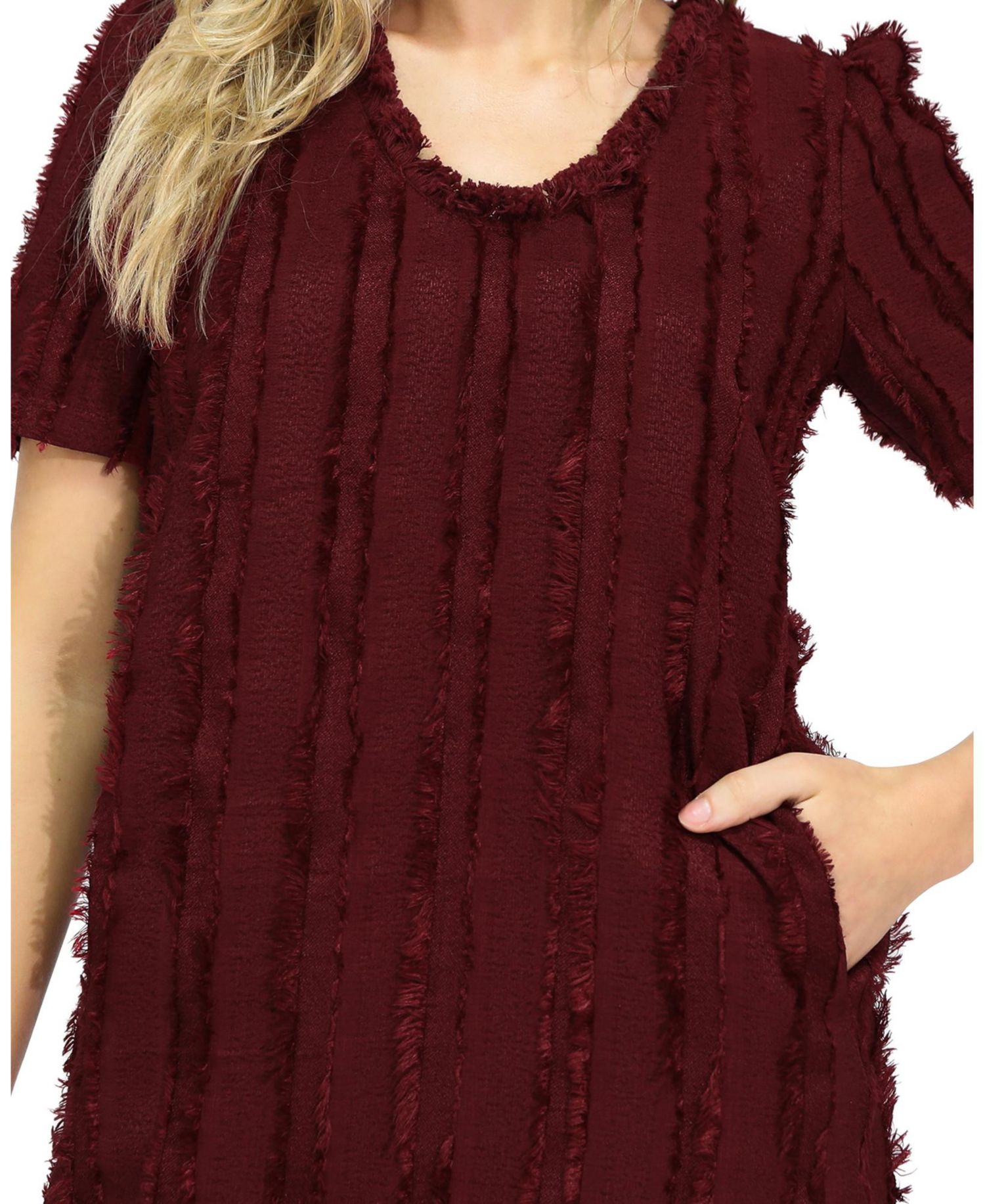 Solana Boho Fringe Mini Shift Dress
