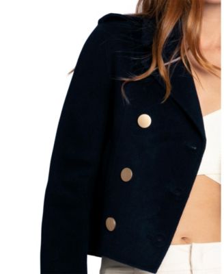 Women's Love Me Now Wool Blend Military Style Coat