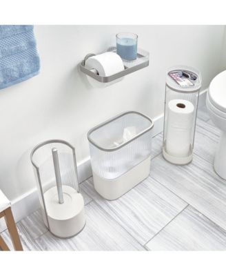 Wall Mounted Paper Holder with Shelf - Clear/Satin/Gray