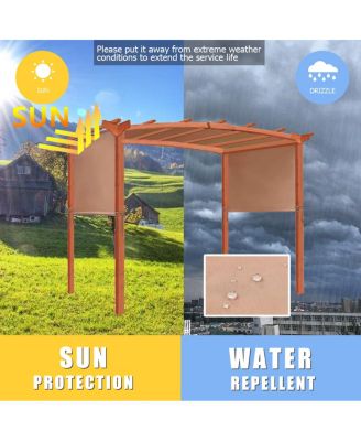 6.7'x17' Universal Replacement Canopy Cover Pergola Structure Sun Awning