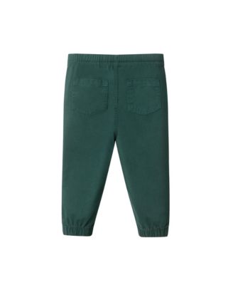 Infant Boys Grey Polo w/Plaid Collar & Twill Pull On Pant