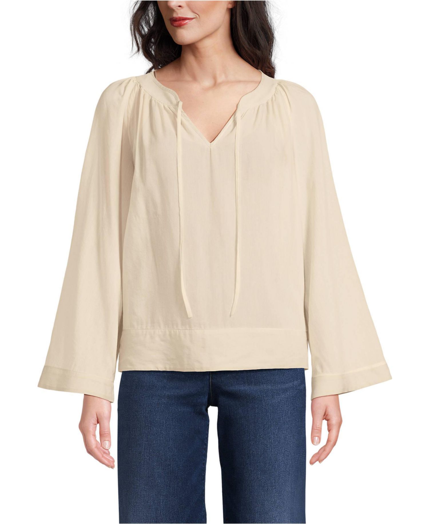Women's Voile Tie Neck Poet Blouse