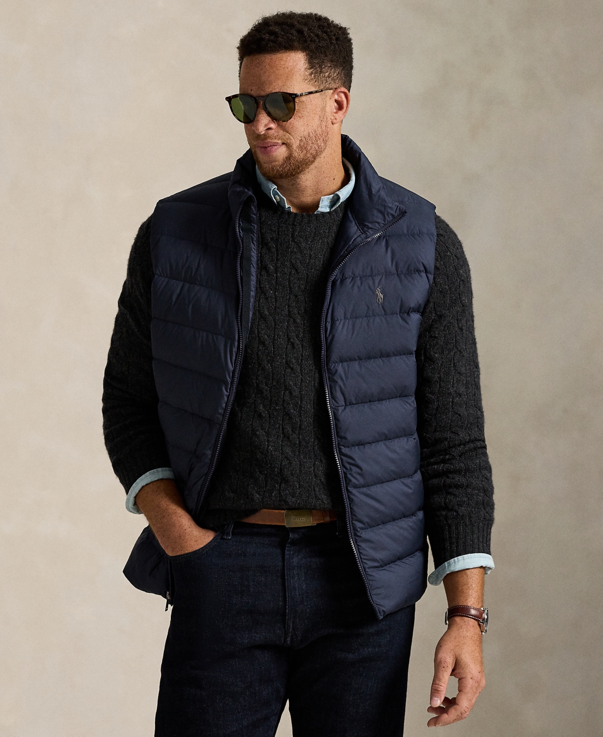 Polo Ralph Lauren Men's Big & Tall Quilted Vest Jacket In Blue