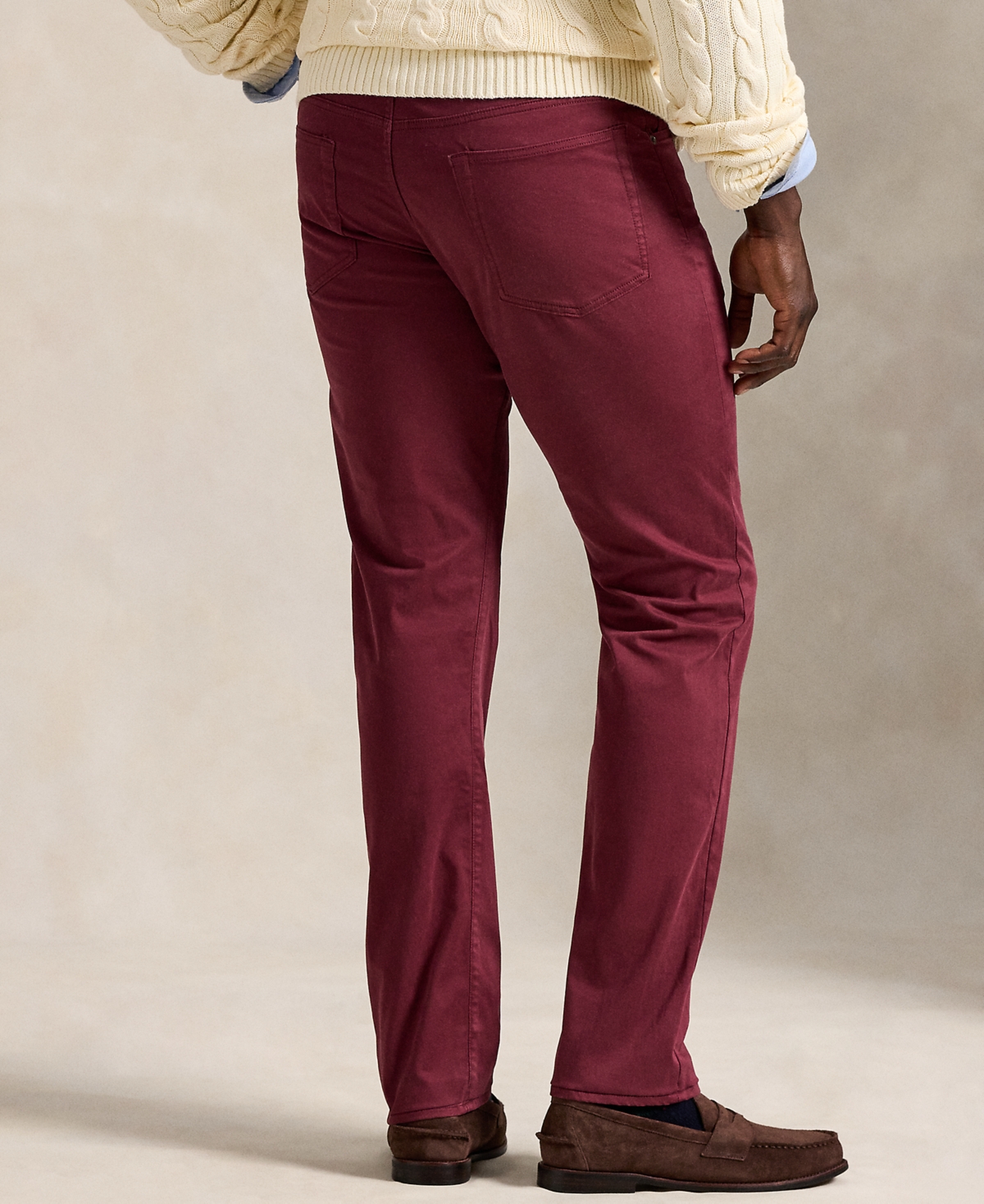 Polo Ralph Lauren Ralph Lauren Varick Slim Straight Stretch Sateen Pant In Burgundy