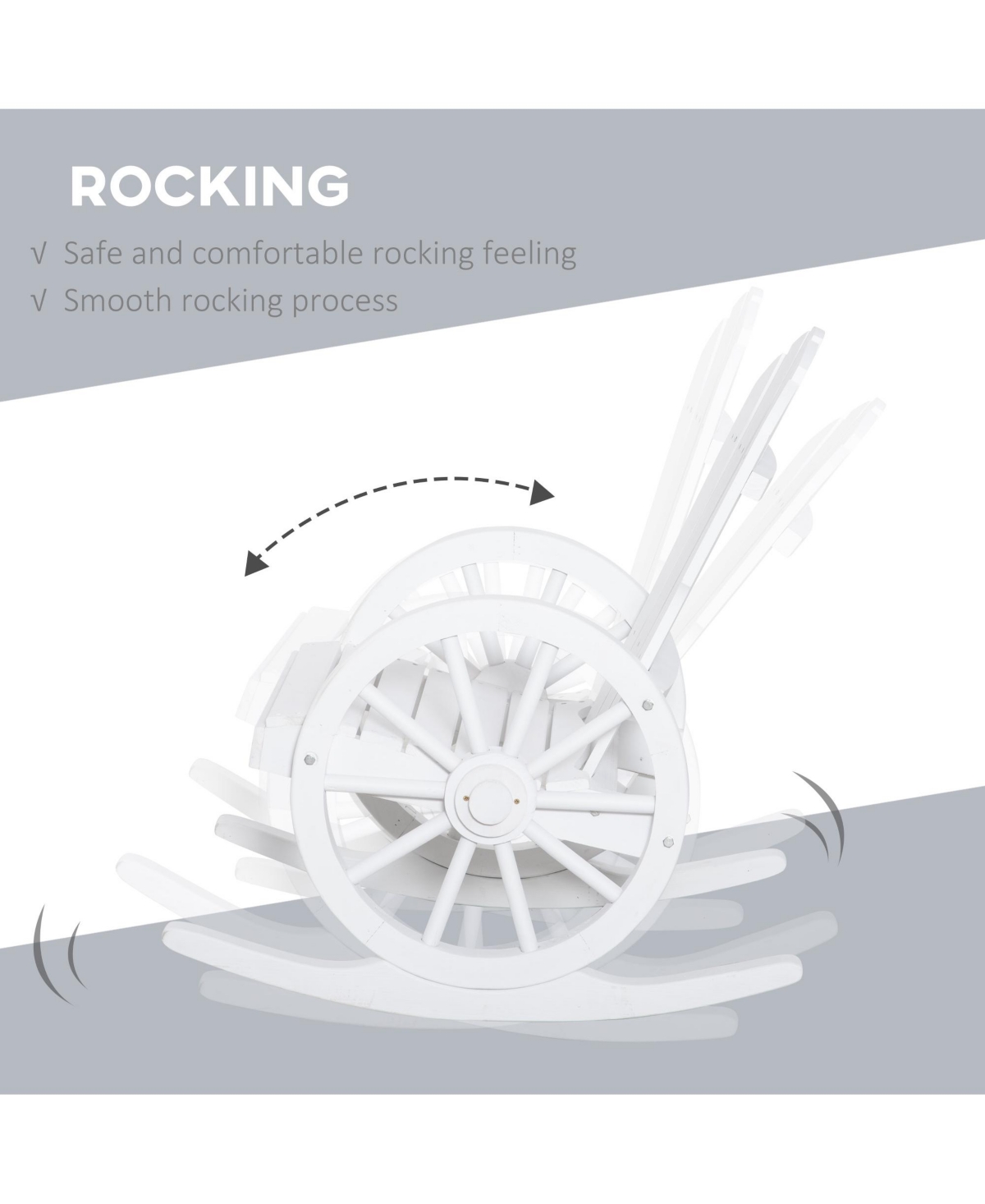 Outsunny Adirondack Rocking Chair with Slatted Design